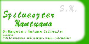 szilveszter mantuano business card